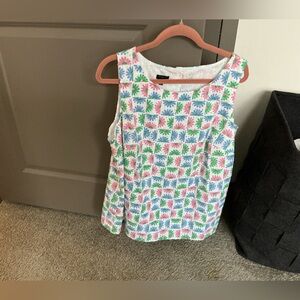 Talbots Women’s Floral Check Tank Top - Pink, Blue & Green Size 1X